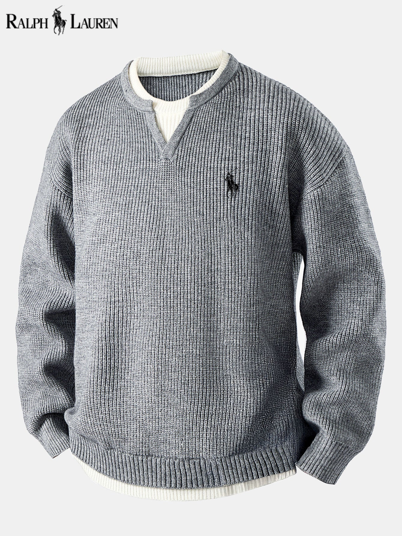 ᏒᎪᏞᏢᎻ ᏞᎪՍᏒЕΝ - Jersey con cuello en V 2 en 1